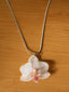 Mini White and Light Pink Orchid Necklace