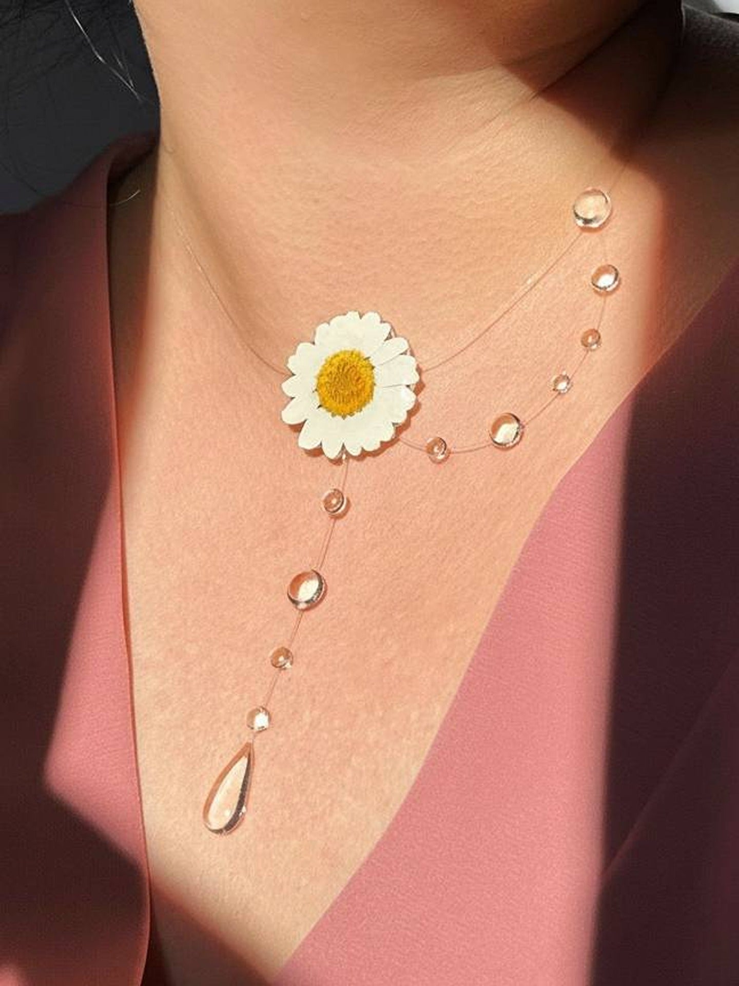 Daisy Raindrop Necklace Secondary image