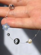 Dewy Forget Me Not Pearl Necklace