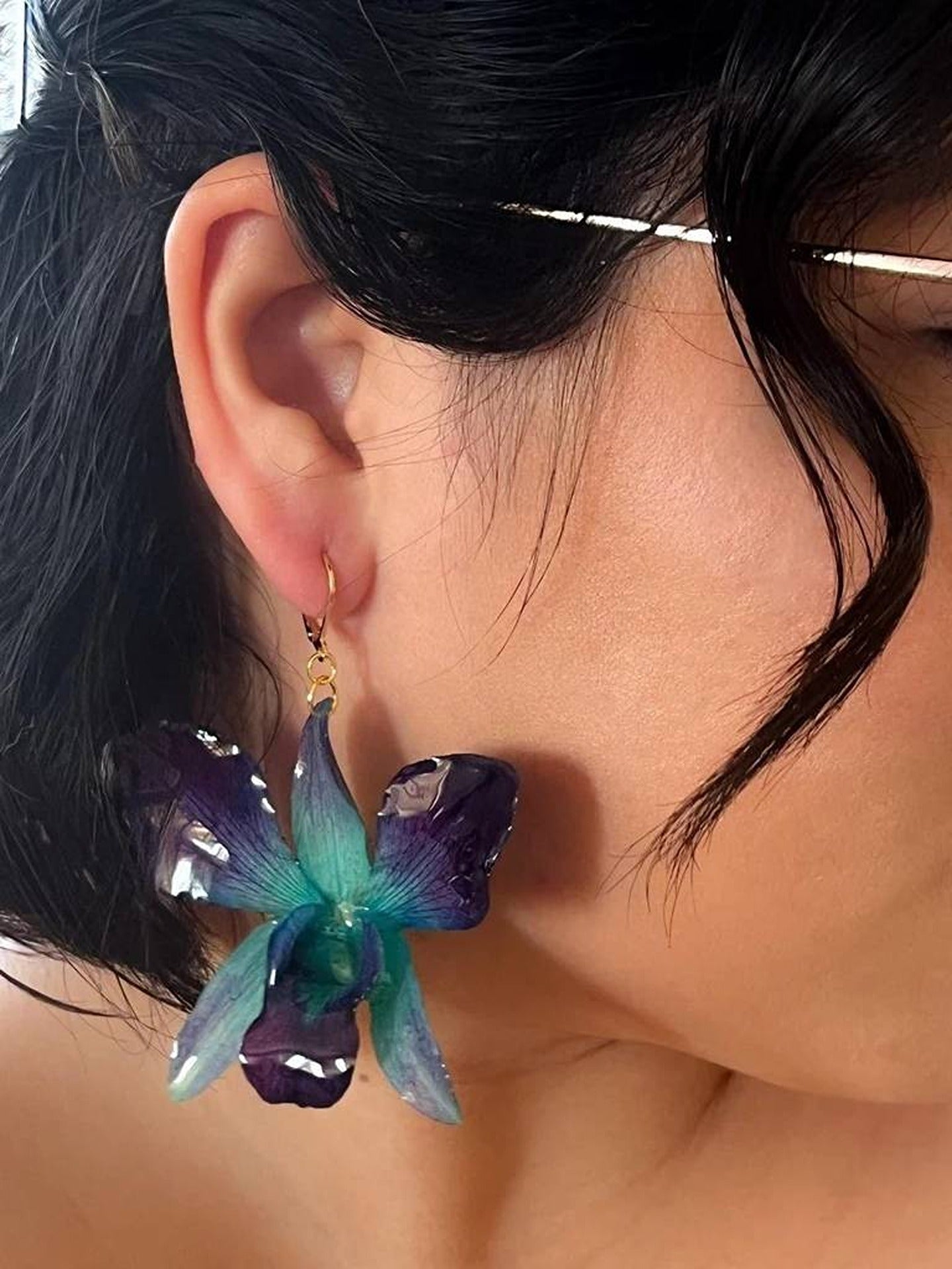 Blue Orchid Earring