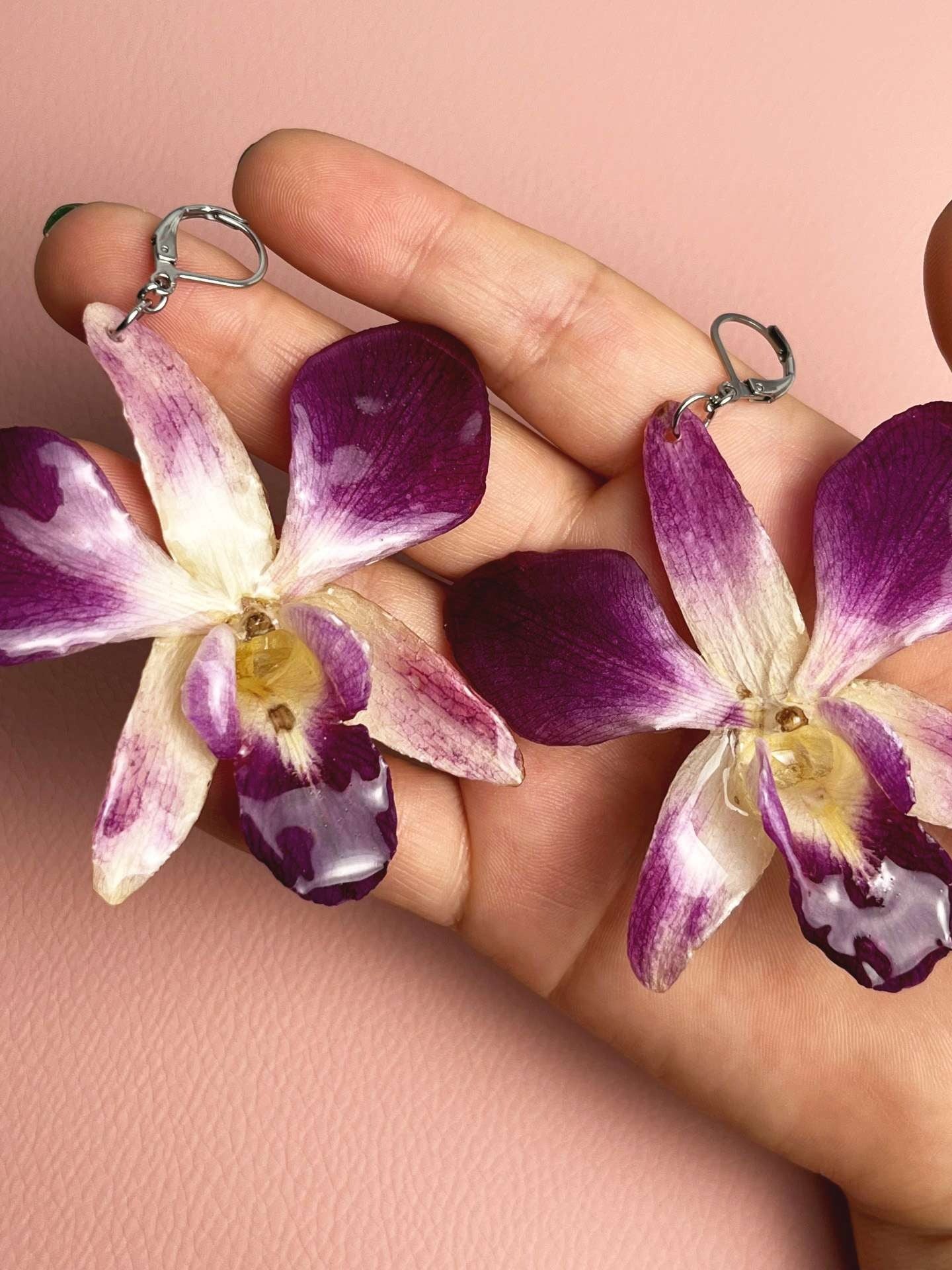 Purple Orchid Earring