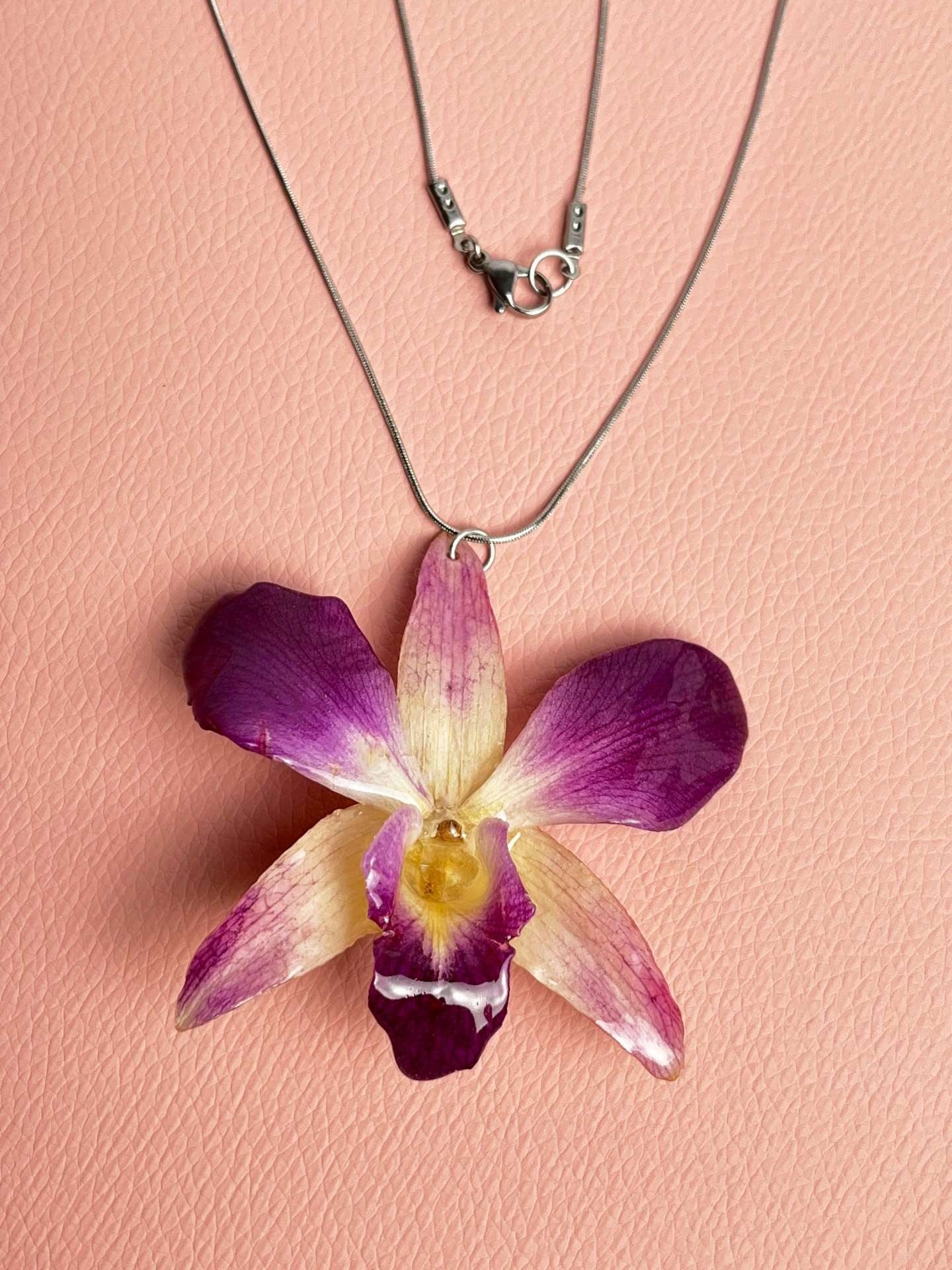 Purple Orchid Necklace
