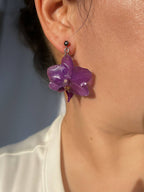 Mini Purple Orchid Earring