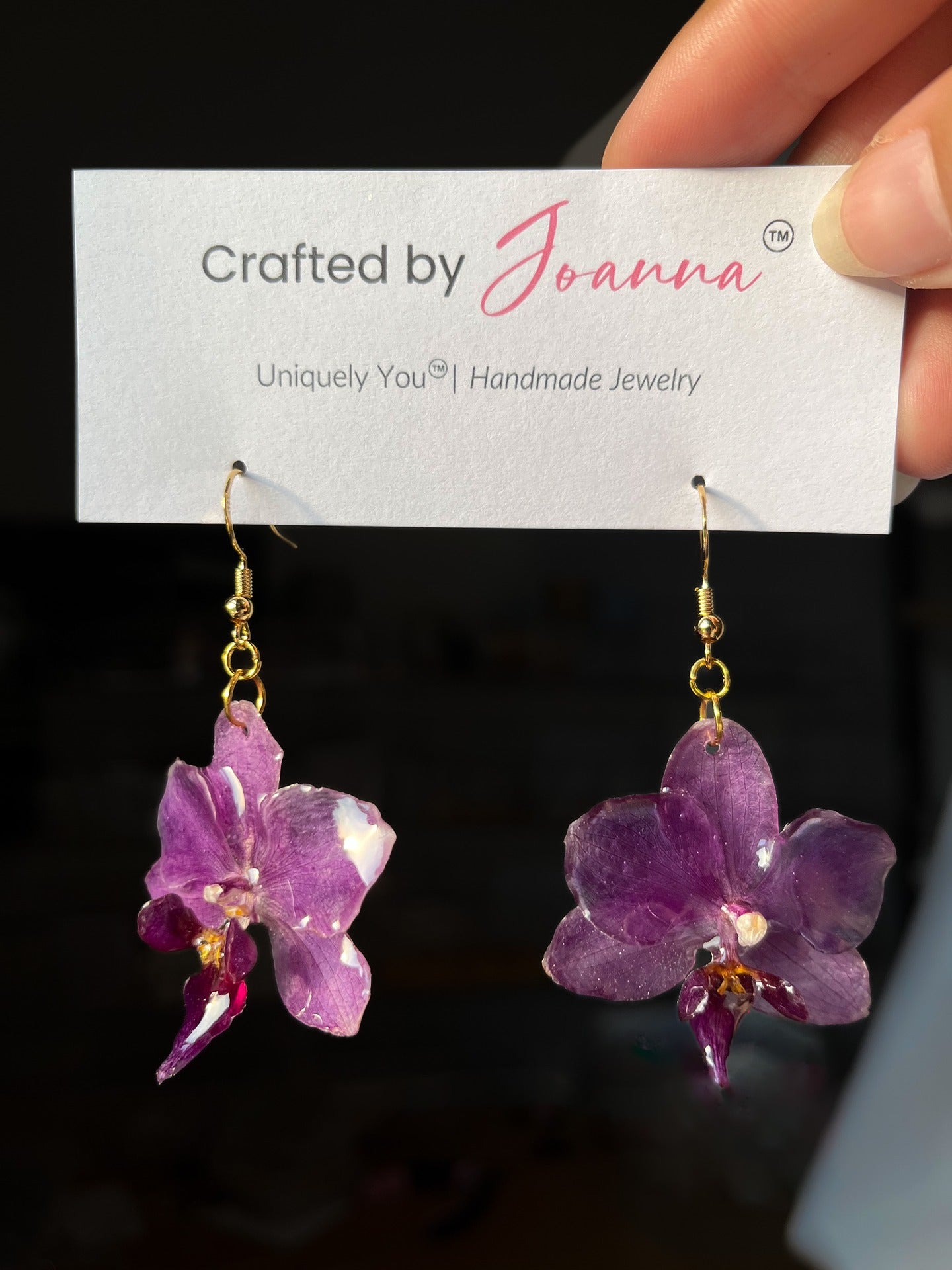 Mini Purple Orchid Earring