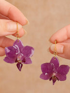 Mini Purple Orchid Earring