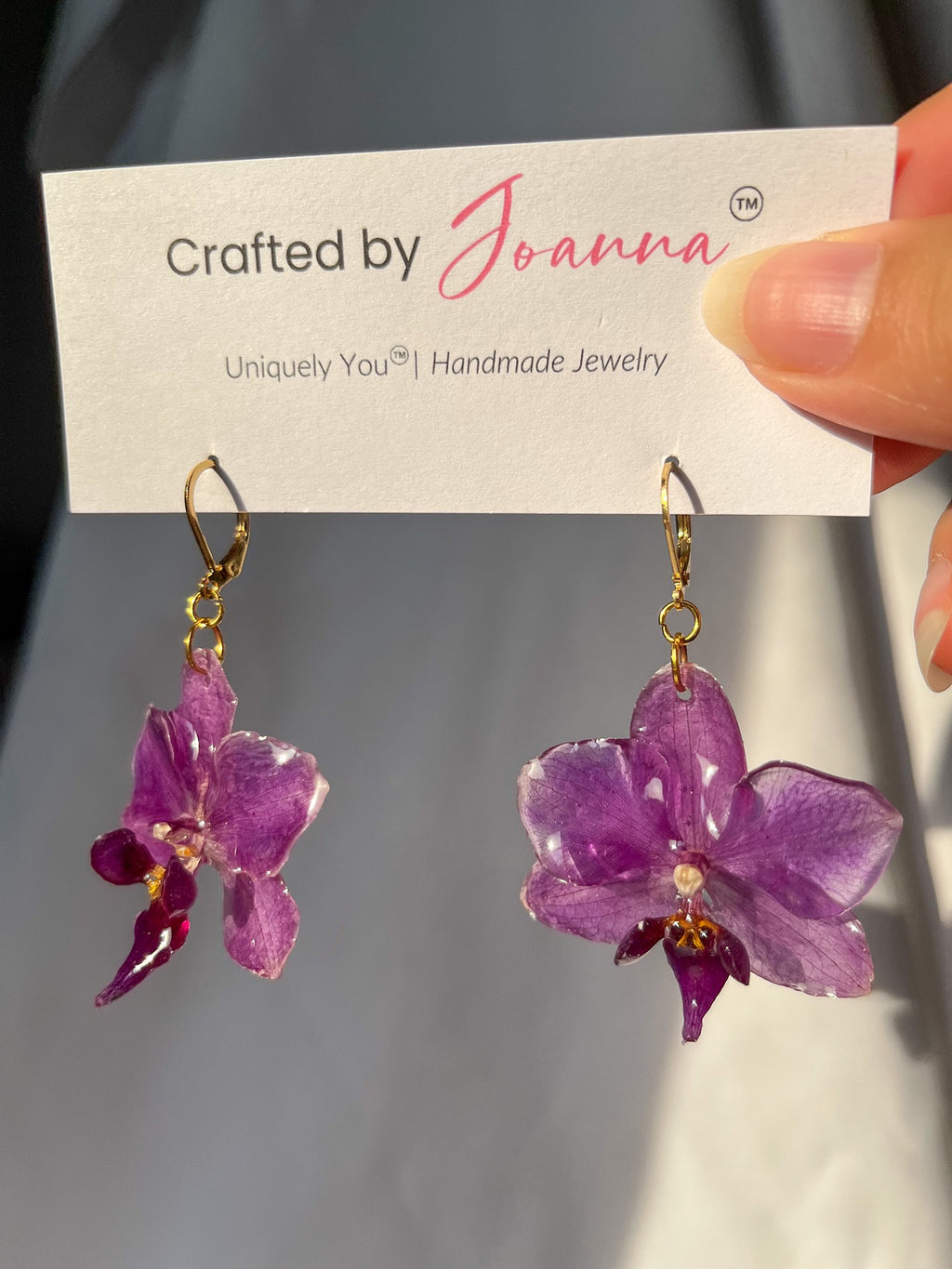 Mini Purple Orchid Earring