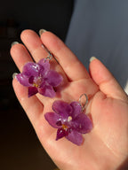Mini Purple Orchid Earring