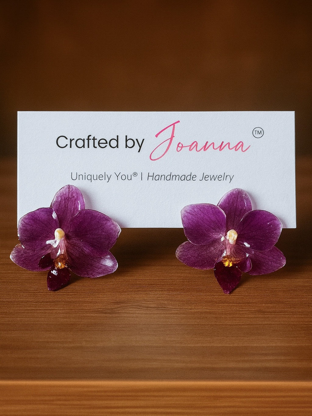 Mini Purple Orchid Stud