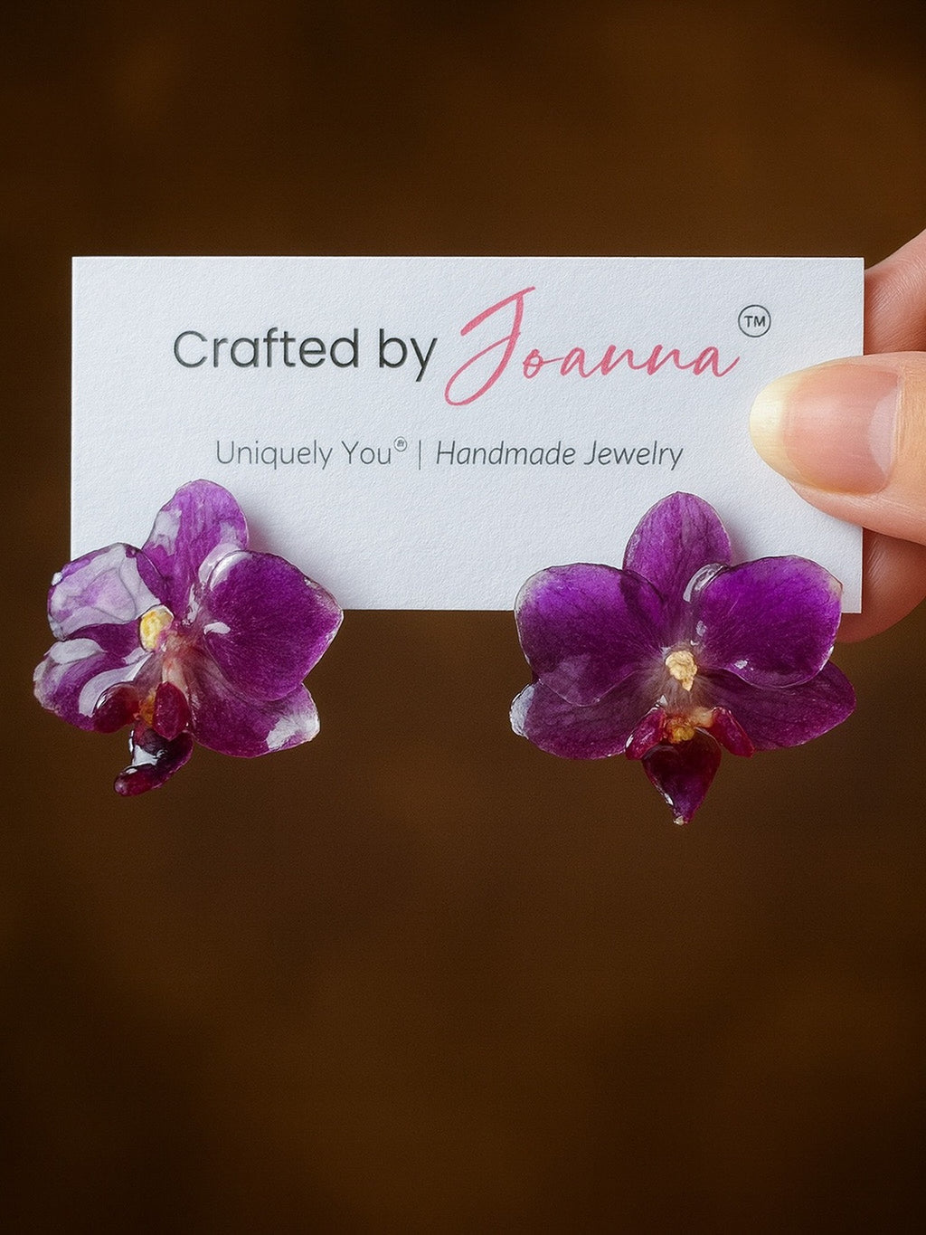 Mini Purple Orchid Stud