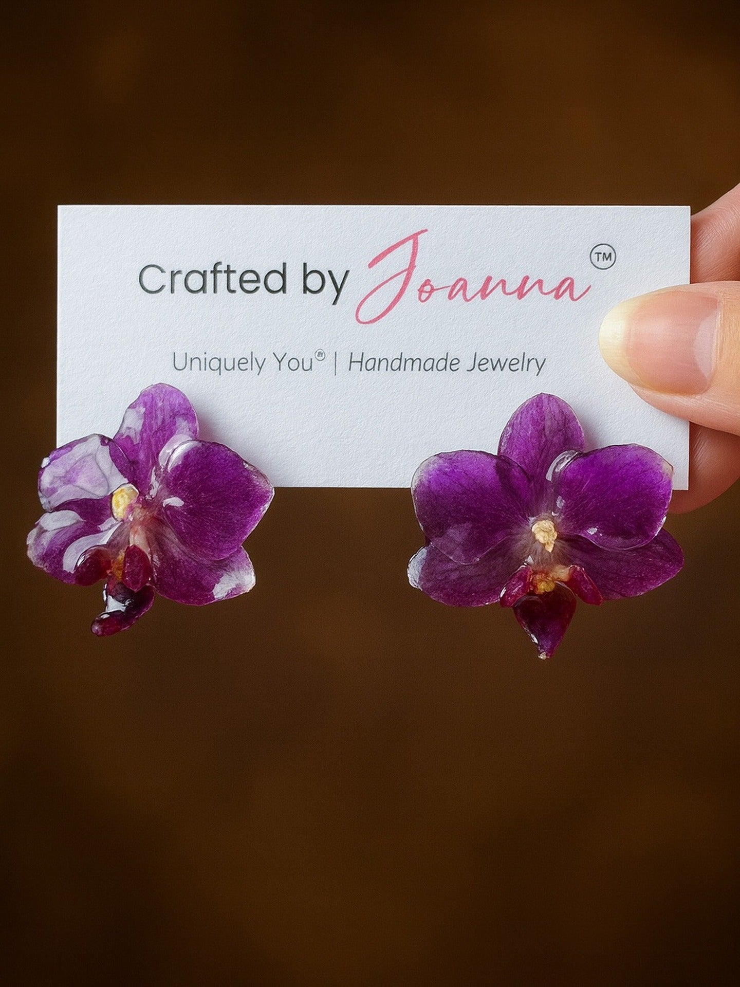 Mini Purple Orchid Stud