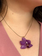 Mini Purple Orchid Necklace