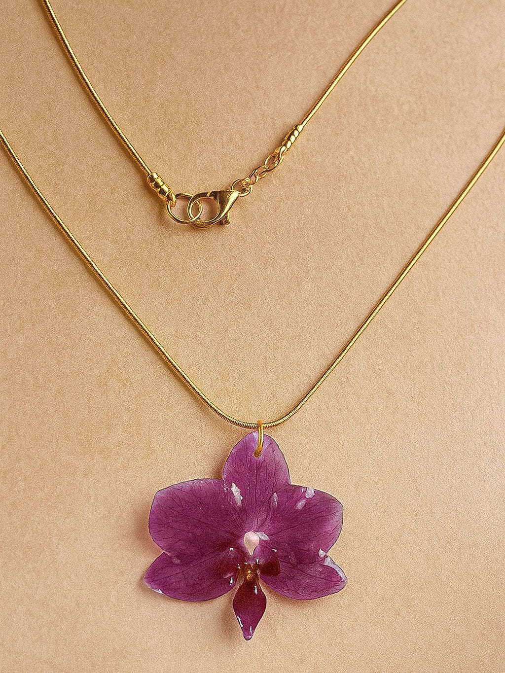 Mini Purple Orchid Necklace