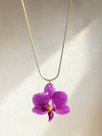 Mini Purple Orchid Necklace