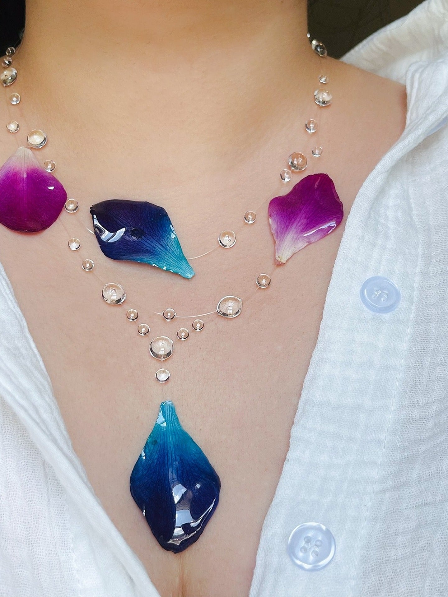 Orchid Medley Purple and Blue Necklace Main image