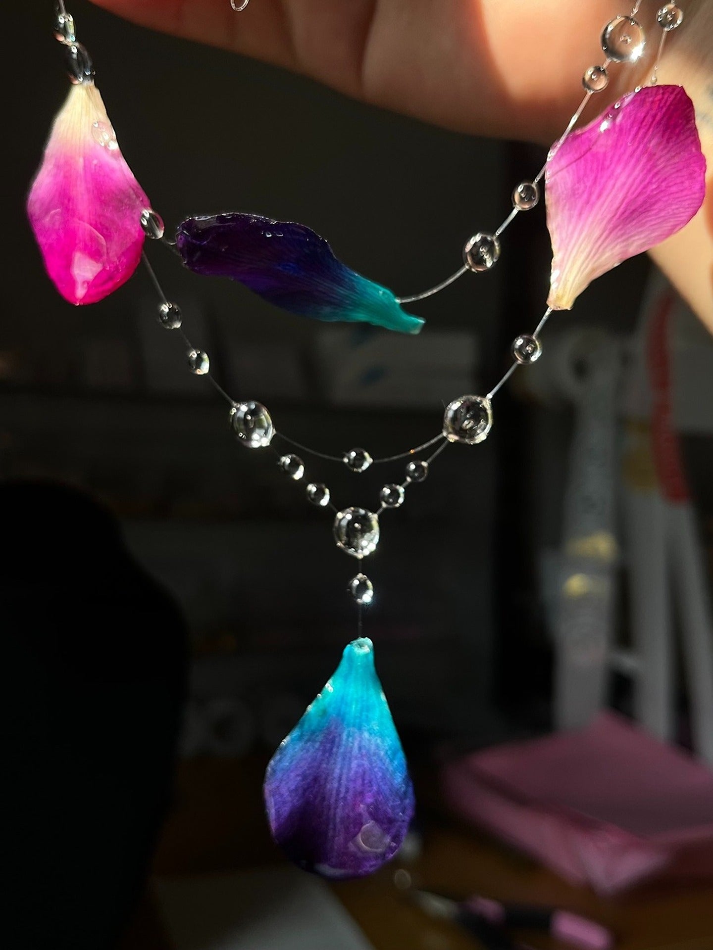 Orchid Medley Purple and Blue Necklace