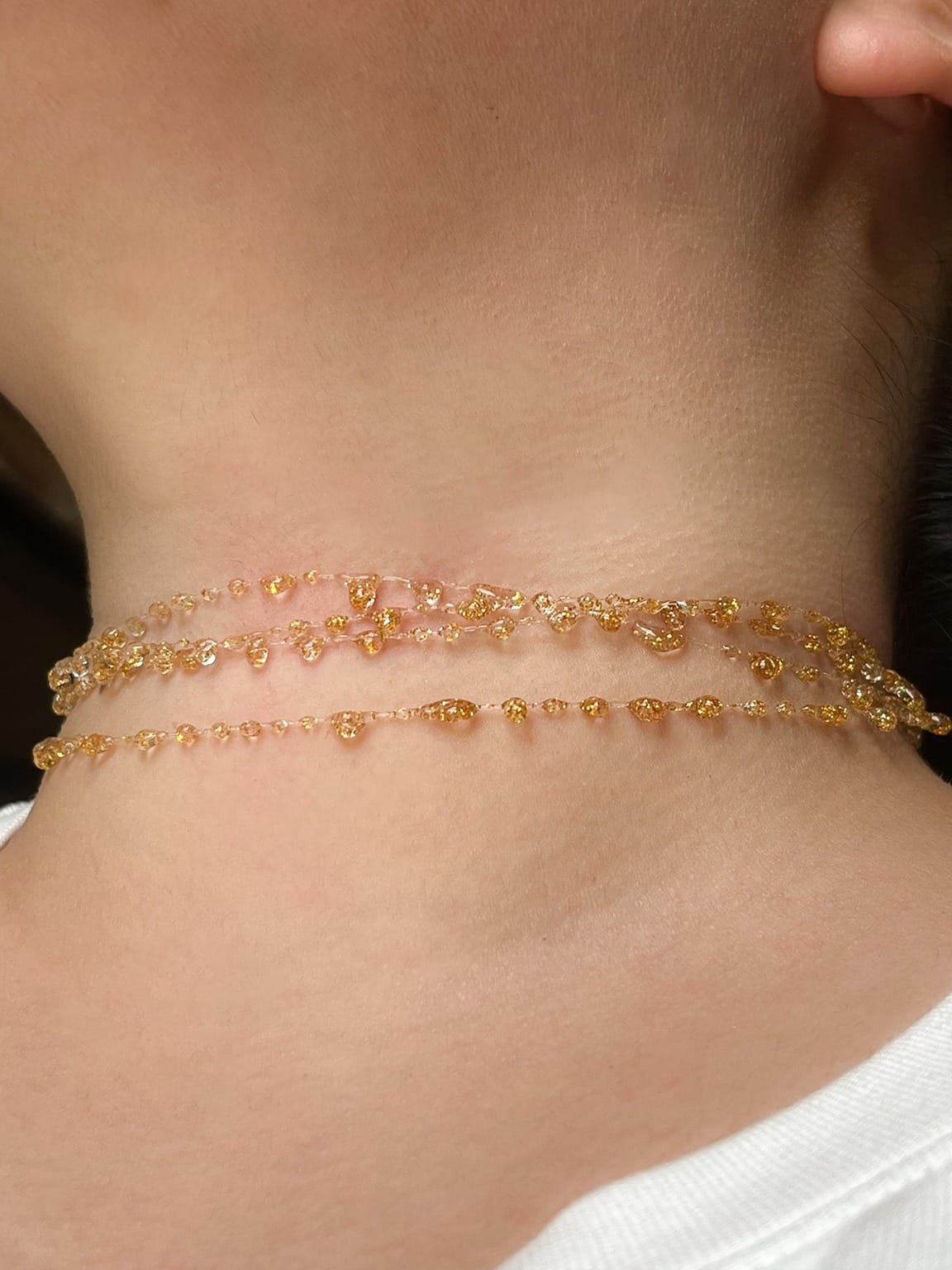 1672025 Golden Sparkle Choker Necklace LS cid2