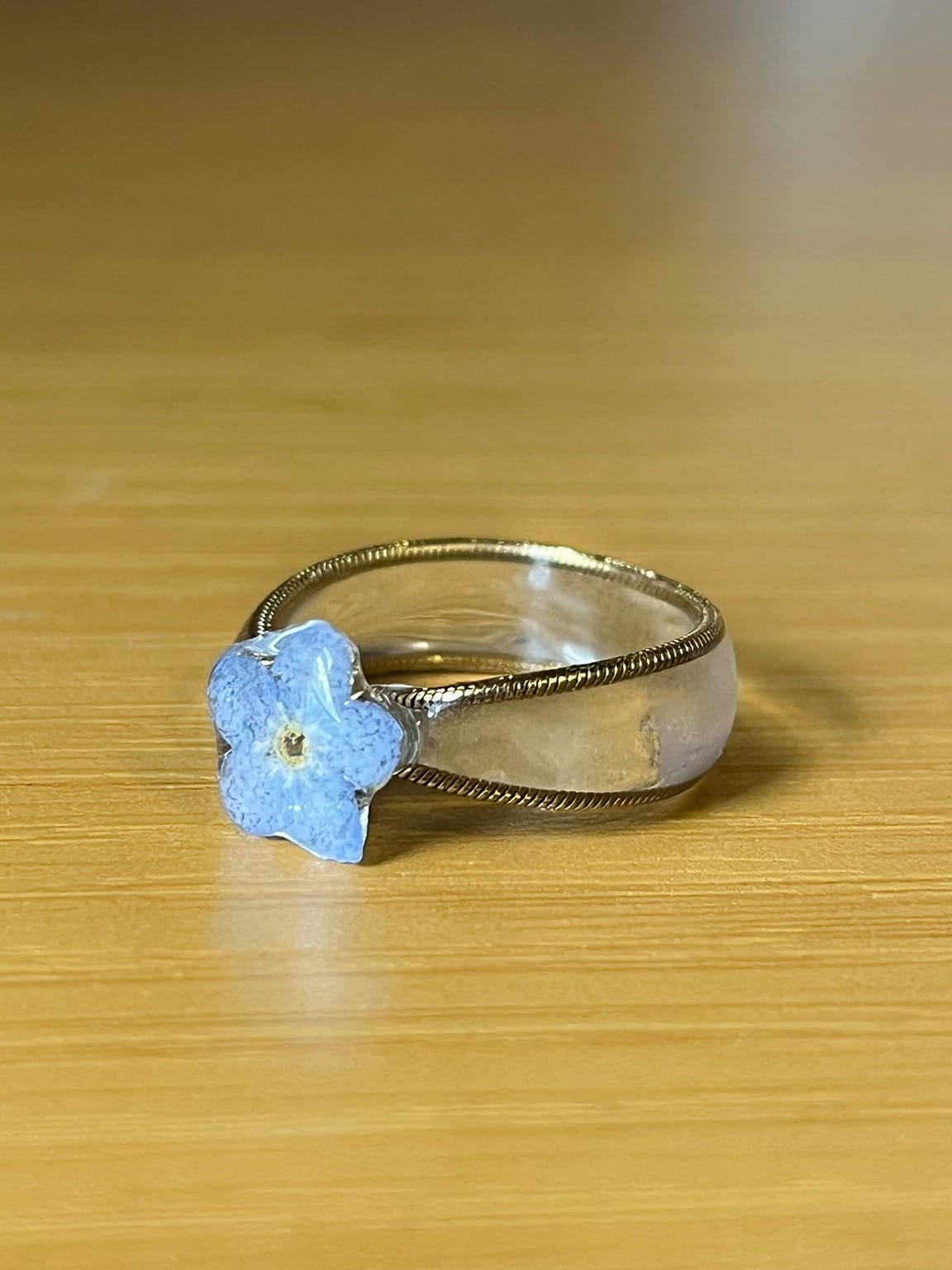 1762025 Blue Forget Me Not Ring Gold SF cid13