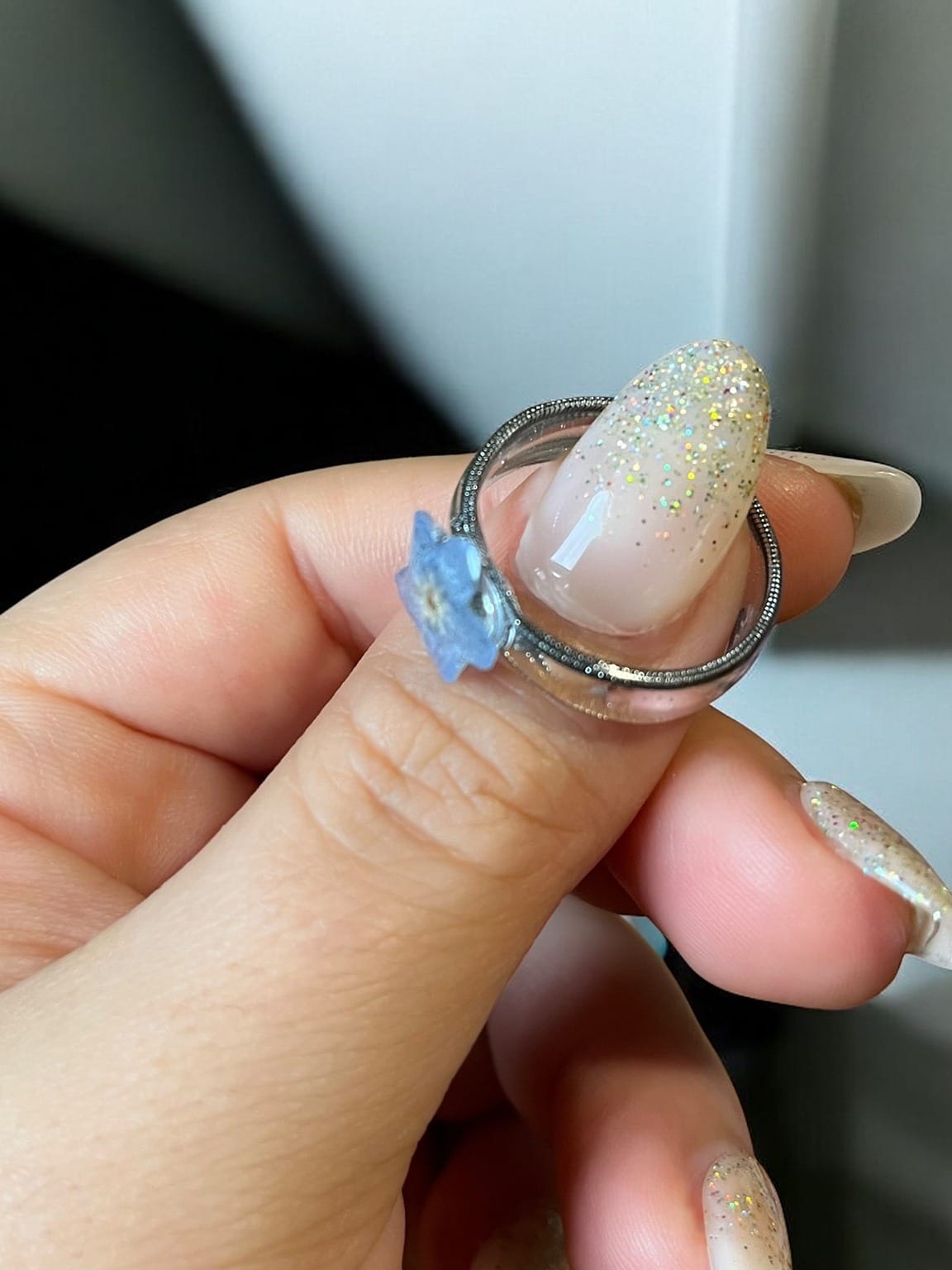 1762025 Blue Forget Me Not Ring Silver SF (2) cid13