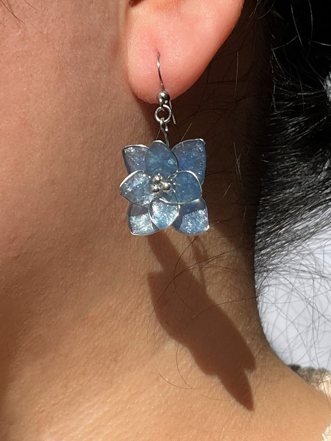 HydrangeaResinEarringBlue LS EWSS cid1